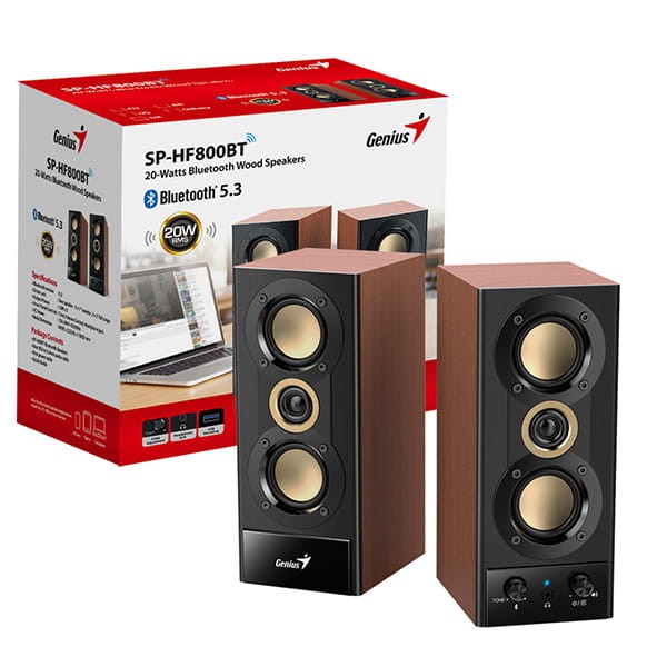 Genius głośniki SP-HF800BT, 2.0, 20W, czarno-brązowy, Bluetooth 5.3-10 1440 