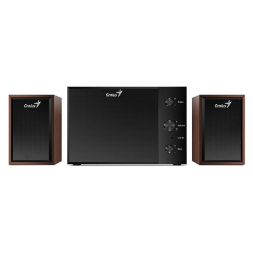Genius głośniki SW-2.1 350, 2.1, 15W, brązowo-czarny, kontroler, kontrola tonów niskich i wysokich, 3,5 mm jack, 40Hz~20kHz-2 1451 