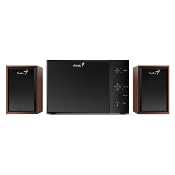 Genius głośniki SW-2.1 350, 2.1, 15W, brązowo-czarny, kontroler, kontrola tonów niskich i wysokich, 3,5 mm jack, 40Hz~20kHz-2 1451 